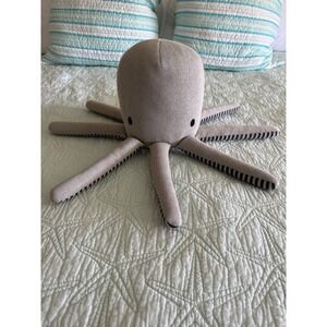 Pillowfort Target Grey Octopus Decorative Striped Knit Plush Nautical 12in